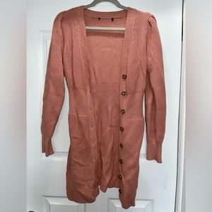 Pink coral cozy cardigan